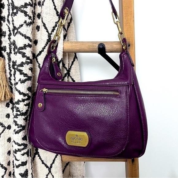 Nicole Miller Hobo Bag. Purple. Small - Picture 1 of 9